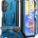 FNTCASE for Samsung Galaxy A15-5G Case: Military Grade Drop Proof Protection Phone Cover with Kickstand | Heavy Duty Rugged Full Body Protective Shockproof Matte Textured TPU Cases - 6.5 Inch (Blue)