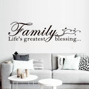 Motivational Home Wall Decals for Bedroom: Inspirational Family Quotes Vinyl Art Wall Stickers for Living Room Kitchen Apartment Bathroom - Family Life's Greatest Blessing 45" X 12.6"