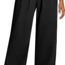 Heathyoga Wide Leg Stretchy Work Pants Women Pull on Dress Pants High Waisted Business Casual Trousers Slacks for Women (Black, XL)