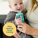 3 x The First Years Squeeze & Sip Toddler Straw Cups - Squeezable Transition Sippy Cup with Silicone Straw - Toddler Feeding Supplies - 7 Oz - 3 Count - Ages 6 Months and Up