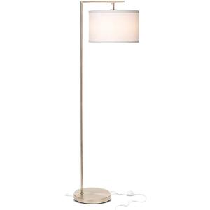 Brightech Montage Modern Floor lamp, LED Floor Lamp for Living Rooms & Offices - Tall Standing Lamp for Bedroom Reading - Corner Pole Lamp for Contemporary Home Decor - Satin Nickel