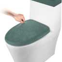 Toilet Lid Cover and Toilet Tank Cover Stretch Toilet Covers Set for Bathroom, Polyester Spandex Jacquard Fabric, Machine Washable, with Elastic Bottom, Sage Green