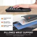 MEETION Ergonomic Keyboard Wireless, Split Curved Keyboard with Cushioned Soft Wrist Palm Rest, 2.4GHz Cordless Computer keybaords, Full Size Natural Typing for Windows/Mac/Laptop/PC, Black