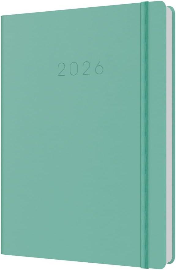 Collins - Legacy - 2026 12 Month Calendar Year Planner, Day-To-Page with 1/2 Hourly Appointments Diary, A5 Hard Cover - Mint (CL51.61-26)