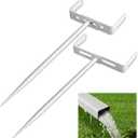 Downspout Bracket,Heavy Duty Size-Adjustable Storm-Proof Downpipe Bracket with Rust-Resistant Coating-Solid Iron Construction,Stable Support,Easy Install,for Lawn,Yard & Industrial Use (2 Pack White)
