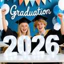 2026 Number Sign Graduation Decorations, 2026 Marquee Light Up Numbers, Battery Operated Number Lights 2026 Party Supplies for High School Seniors College Classroom Graduations Table Decor-Cool White