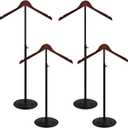 Adjustable T-Shirt Display Stand, 4 Pcs Stylish & Sturdy Clothing Rack for Retail Vendor Portable Metal Hanger, Perfect for Shirts, Jackets, Dresses, Ideal for Trade Shows & Retail Stores (Black)