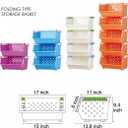 Toys Chest Large Baskets Storage Bins Organizer with Wheels For Kids Can Move EverywhereNatural/Primary (Primary Collection)(6 White)