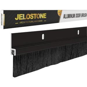 2 Pack – 42'' Premium Aluminum Door Sweep with Nylon Brush, Seals Gaps Up to 5/8", Dark Bronze Anodized Aluminum Door Sweep, UL Fire-Certified, and Built for Long-Term Performance, JS-NB161