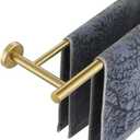 JQK Double Towel Bar 27 Inch, Brass Gold Useable Length 24 Inch 304 Stainless Steel Thicken 0.8mm Bath Towel Rack for Bathroom, Towel Holder Wall Mount, TB100L24-BG