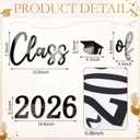 Novabright Class of 2026 Sign for Backdrop Black Acrylic Mirror Decal Letter Sticker Graduation Decor for Grad Party, Congrats Grade 2026 Grad Party Graduation Event Planner Vinyl Decal