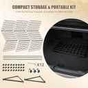 3-Sided Gridwall Stand with Wheels 24"x68" Wire Grid for Vendor Events