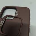 Coffee Brown Genuine Leather Case for iPhone 15 Pro Max with Hidden Stand, Multifunctional Slim Fit Unique Designer Phone Protective Cover Compatible with MagSafe for Men Women