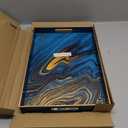 Spsyrine Serving Tray, Marble Decorative Tray Plastic Rectangular Coffee Table Tray for Living Room, Storage, Kitchen, Ottoman, Bathroom Decor. 15.6” X 10.2"