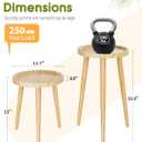 Plant Stand Indoor 2 Pack, Wood Mid Century Indoor Plant Stand, Tall Plant Stands for Flower Pot, Round Plant Table Side End Table With Raised Design, Natural Wood, 11.7"x18.8" & 11.7"x13"