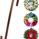 12 Wreath Hanger Over the Door Hooks, Non Scratch Wreath Door Hanger Hooks for Hanging Welcome Sign, Metal Wreath Hangers for Front Door Dcor, Thin Door Hanger for Easter Halloween Home Decoration (12-inch Bronze-1 Pack)