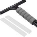 Amazon Basics All-Purpose Window Squeegee with Handle for Car Windshield, Shower, Glass, Mirror Cleaning, Silicone Rubber Blade, Streak-Free Results, Lightweight, Black, 8-inch