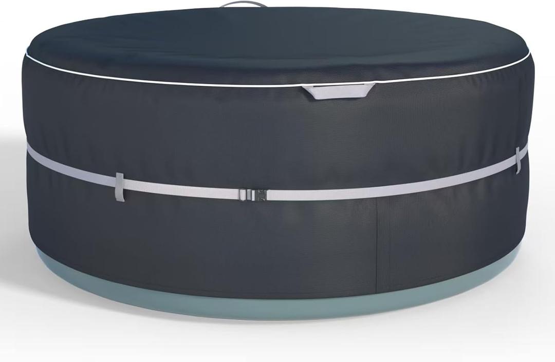 XCZ Portable Hot Tub Cover, Inflatable Hot tub Full Coverage - Waterproof, Sun Protection, dust Proof, Suitable for 71 "Inflatable hot tub spa, Round (Gray, Cover only)