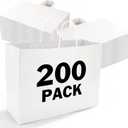 XPCARE 200Pack Large Paper Gift Bags with Handles Bulk,16x6x12 Inch Kraft Bag Packaging White Paper Bags for Birthday Party Boutiques Business Retail Stores Merchandise, 1 count