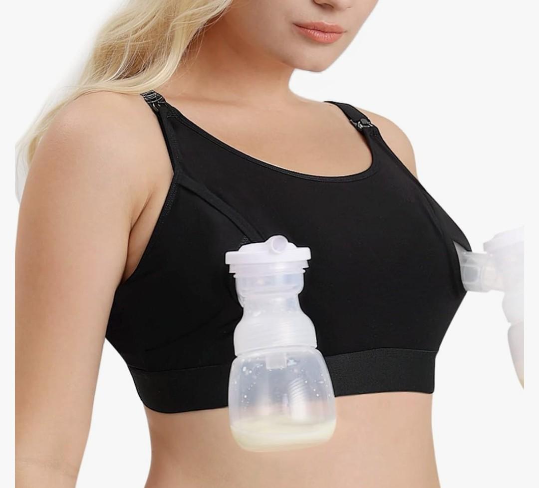 Momcozy Hands Free Pumping Bra, Adjustable Breast-Pumps Holding and Nursing Bra, Pumping & Nursing Bra in One M