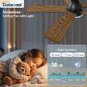 Ceiling Fans with Lights, 42 Inch Low Profile Ceiling Fan with Light and Remote Control, Flush Mount, Reversible, 3CCT, Dimmable LED, Quiet, Black Ceiling Fan for Bedroom, Kitchen