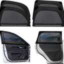 XCBYT Car Window Shades, Car Window Covers to Block UV and Heat, Car Window Screen for Privacy Protection with Elastic Breathable Mesh, Car Window Bug Screens for Camping Napping Dressing (XW-FWZ-A)