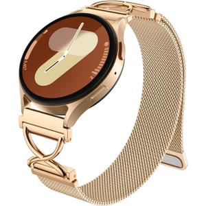 JKD Metal Bands Compatible with Galaxy Watch 7 6 5 4 Band 40mm 44mm, 20mm Watch Band X-Shape Stainless Steel Magnetic Mesh Loop Strap for Samsung Watch 4 6 Classic/Active 2/Watch 5 Pro Bands Women Men