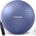 Trideer Yoga Ball - Exercise Ball for Workout pilates Stability - Anti-Burst and Slip Resistant for physical therapy, Birthing, Stretching & Core Workout, Office Ball Chair, Flexible Seating, Home Gym (L(23-26ines/58-65cm), Midnight Blue)
