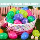 JOYIN 30 Pcs Plastic Iridescent Printed Bright Easter Eggs 3.15" Tall for Easter Hunt, Basket Stuffers Fillers, Classroom Prize Supplies, Filling Treats and Party Favor