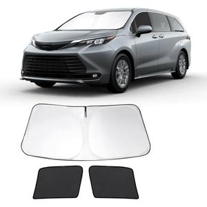 Fannyc 3PCS Car Window Shades Front Windshield Sun Shade Foldable Window Shade Custom Fit for Toyota Sienna 2016-2026 Accessories Car Shades for Front Windows Anti-UV Rays Block Heat