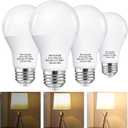 MorningLight A19 3-Way LED Light Bulbs 15 40 60Watt Equivalent Soft White 3000K, E26 Base, 9W A19 Three Way Light Bulbs for for 3-Way Lamp Socket, 250/550/800 Lumens, 4 Pack