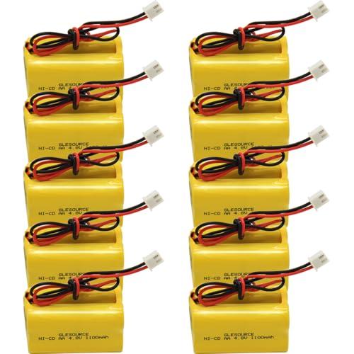 GLESOURCE (10 Pack 4.8v 1100mAh Compatible for MAG93NC487 BL93NC487 Lithonia ELB B006 Lithonia ELBB006 ELBCS06 ELB-CS06 Emergency/Exit Light Sign