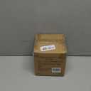 Creative Co-Op Farmhouse Embossed Stoneware Honey Pot with Wood Honey Dipper, Amber Orange (8 ounces)