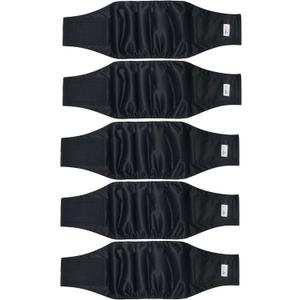 5 Pack Dog Diapers Male Reusable, Premium Belly Bands for Male Dogs, High Absorbing Dog Pee Wraps for Doggie in Incontinence or Excitable Urination and Training Black L