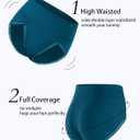 UMMISS Cotton Underwear for Womens High Waisted Slight Tummy Control High Cut Panties Full Coverage Ladies Briefs 5 Pack