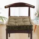vctops Chair Cushion for Dining Chair, Soft Velvet Square Seat Cushion with Ties Cozy Indoor Chair Pad Cushion for Office Kitchen Dining Room (Khaki,16"x16")
