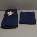 VHC Brands 100% Cotton Waffle Weave Navy Blue Standard Sham Set of 2 20x26, Decorative Throw Pillow Covers/Shams, Boho Farmhouse Bedroom Decor