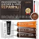 KIKYO Brown Leather Repair Kit, Faux Leather Chair & Couch Repair Kit for Furniture, Sofa, Purse, Belt, Super Easy Match Colors and Fix Scratches, Tears, Fade, Holes on PU, Genuine & Pleather