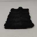 H.VERSAILTEX Non-Slip Bath Mat - Chenille Striped, 17" x 24", Absorbent, Soft Shaggy, Washable, Dry Fast - Black