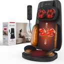 Shiatsu Neck and Back Massager with Heat, 4D Kneading Back Massager for Pain Relief Deep Tissue, Comfortable Back Massage for Chair, Massager for Home Office, Christmas Gifts for Women Men Parents (Black)