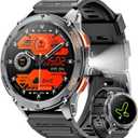 Military Smart Watches for Men with GPS, 1.43" AMOLED Bluetooth Call Smartwatch with LED Flashlight, Smart Watch for Android iOS, IP68 Waterproof Fitness Tracker with Heart Rate (Black)