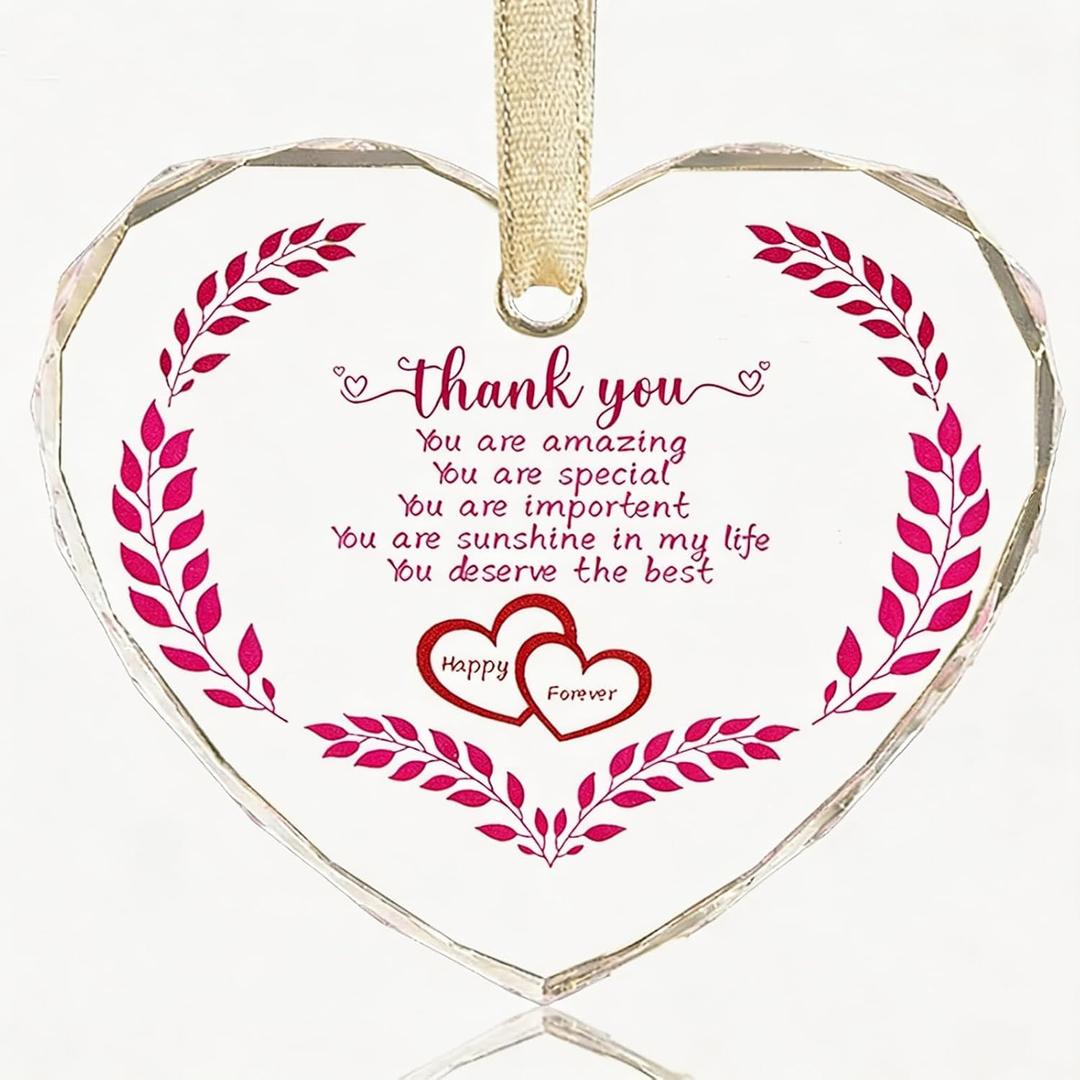 2 x Thank You Gift for Women, Heart-Shaped Appreciation Gifts for Coworkers, Teacher, Employee, Boss, Best Friend, Office Desk Decor Gift for Women