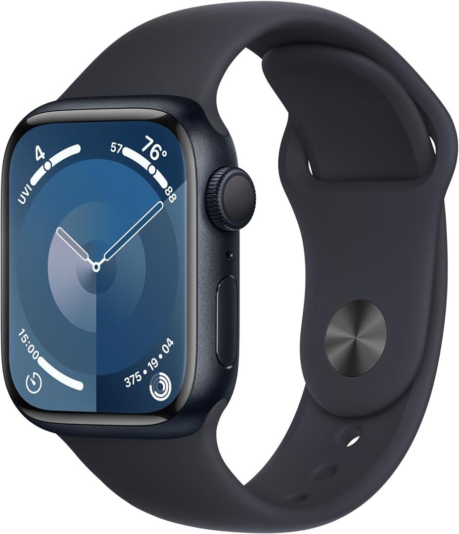 Apple Watch Series 9 GPS 41mm Midnight Aluminum Case with Midnight Sport Band - S/M (2023)