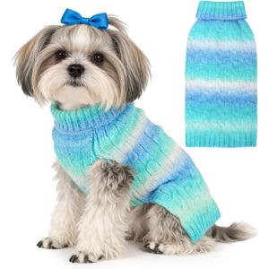 Dog Sweaters for Small Dogs Male Soft Cat for Cat Only Stretchy Extra Clothes for Small Dogs Gradient Color Dog Fleece Sweater Frenchie Dachshund Sphynx Cat Clothes (X-Large (suggest chest within 16.5''), blue)