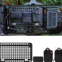 Bronco Tailgate Table Foldable Rear Cargo Shelf with 3 Pouch,Bronco Tailgate Tactical Molle Panel Compatible with Ford Bronco 2021-2023(Aluminium Alloy, Black)