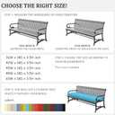 Outdoor Bench Cushion 45×18×3.5 in Thick Waterproof Patio Furniture Cushions, Patio Porch Swing Replacement Seat Pad with Tie Straps and Anti-Slip, for Backyard Garden, Lake Blue