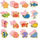 16 PCS Under The Sea Cookie Cutter Set with Plunger Stamper Set, Ocean See Cookie Cutters, Sea Creature Cookie Cutter Set, 3D Marine Animals Shape Cookie Cutters for Baking Birthday