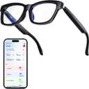 AI Smart Glasses, Bluetooth Audio Glasses for Men Women, Blue Light Smart Glasses with Noise Cancelling, Hands-Free Calls, Music & Voice Control for Work/Study/Travel, iOS/Android