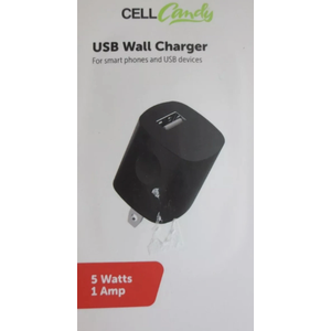 Cell Candy - USB Wall Charger for Cell Phones & USB Devices - Black
