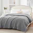 Sealy Electric Blanket Queen Size, Flannel Heated Blanket with 10 Heating Levels & 1-12 Hours Auto Shut Off, Machine Washable, Light Grey, 84 x 90 Inch